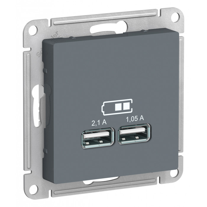 SE AtlasDesign Грифель USB, 5В, 1 порт x 2,1 А, 2 порта х 1,05 А, механизм