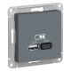 SE AtlasDesign Грифиль USB A+С, 5В/2,4А, 2х5В/1,2А, механизм