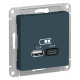 SE AtlasDesign Изумруд USB A+С, 5В/2,4 А, 2х5В/1,2 А, механизм