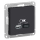 SE AtlasDesign Карбон USB A+С, 5В/2,4А, 2х5В/1,2 А, механизм