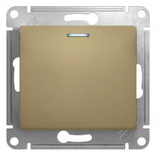 SE Glossa Титан Выключатель 1-клавишный с подсветкой, сх.1а, 10АХ