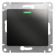 SE Glossa Антрацит Выключатель 1-клавишный с подсветкой сх.1а, 10AX