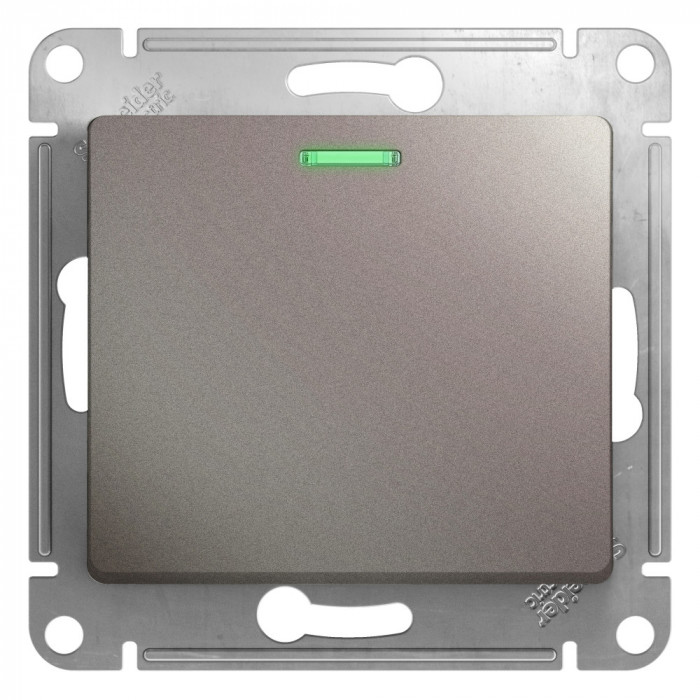 SE Glossa Платина Выключатель 1-клавишный с подсветкой, сх.1а, 10AX