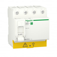 SE RESI9 Выключатель дифференциального тока (УЗО) 25А 4P 30мА тип AC