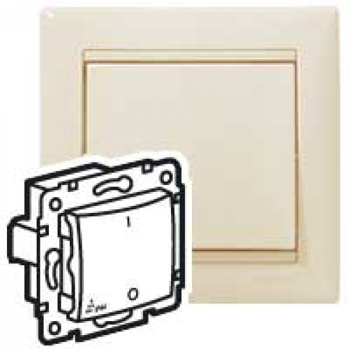 Legrand Valena Крем Выключатель 1-клавишный 2-х полюсный IP44