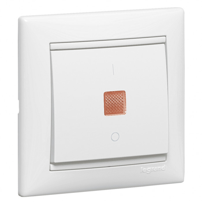 Legrand Valena Бел Выключатель двухполюсный с индикацией 10A 250В