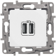 Legrand Etika Белый Розетка USB 2-ая 240В/5В 2400мА