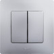 Legrand Etika Алюминий Выключатель 2-клавишный, автоматические клеммы, 10 AX, 250 В