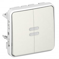Legrand Plexo Белый Мех Переключатель 2-клавишный с подсветкой IP55