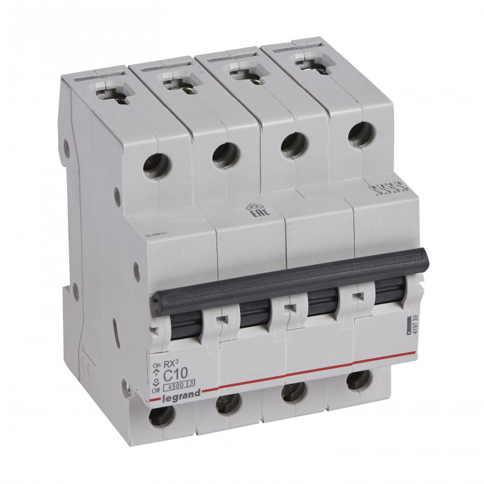 Legrand RX3 Автоматический выключатель 4P 10А (C) 4,5kA