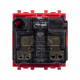 DKC Avanti Красный квадрат Розетка 2P+E со шторками 2 модуля