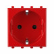 DKC Avanti Красный квадрат Розетка 2P+E со шторками 2 модуля