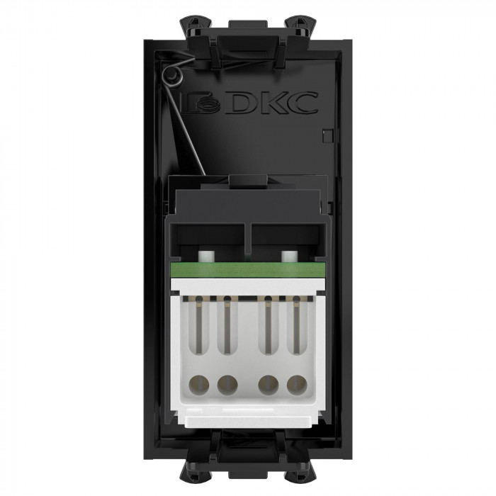 DKC Avanti Черный квадрат Розетка Компьютерная RJ-45  категория  5е 1 модуль