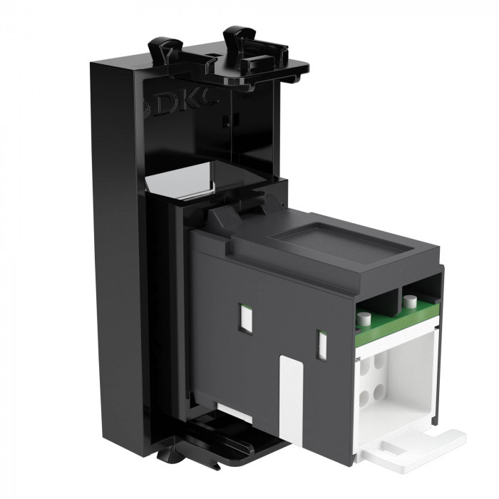 DKC Avanti Черный квадрат Розетка Компьютерная RJ-45  категория  5е 1 модуль