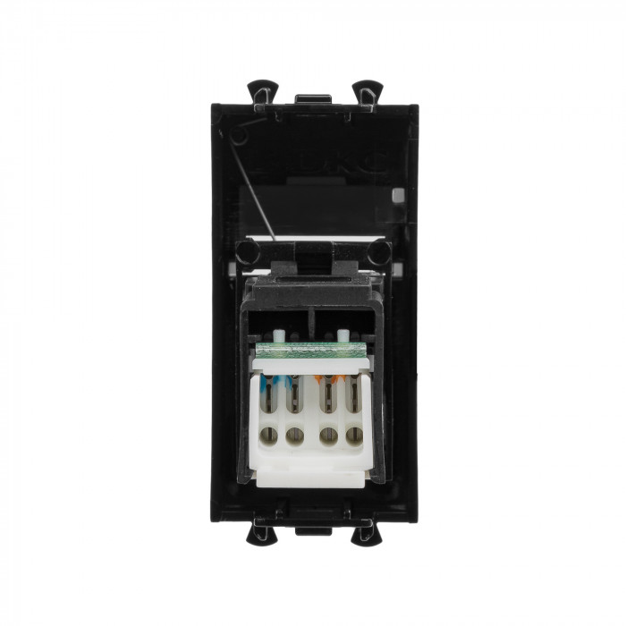 DKC Avanti Черный квадрат Розетка Компьютерная RJ-45  категория  5е 1 модуль