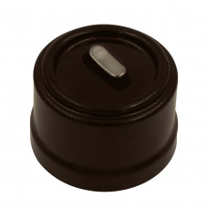 BIRONI Лизетта Пластик Коричневый Выключатель кнопочный 1-кл (клавишный), ручка Бронза