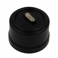BIRONI Лизетта Пластик Черный Выключатель кнопочный 1-кл (клавишный), ручка Бронза
