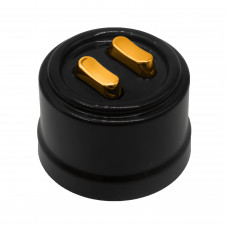BIRONI Лизетта Пластик Черный Выключатель кнопочный проходной 2-кл (клавишный), ручка Золото