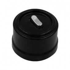 BIRONI Лизетта Пластик Черный Выключатель перекрестный 1-кл (клавишный), ручка Серебро