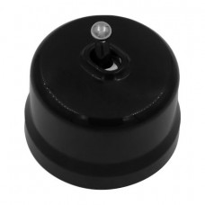 BIRONI Лизетта Пластик Черный Выключатель проходной 1-кл (тумблерный), ручка Серебро