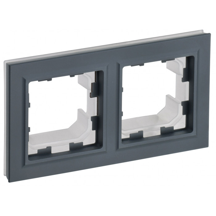 IEK BRITE Рамка 2-местная IP44 РУ-2-БрГ-44 графит