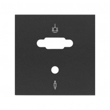 Simon 100 Черный матовый  Накладка розетки VGA + Mini-Jack