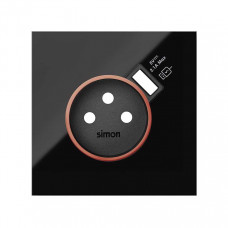 Simon 100 Черный глянец Накладка розетки Schuko UPS с з/у USB SmartCharge