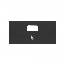 Simon 100 Черный матовый  Накладка зарядного устройства USB SmartCharge