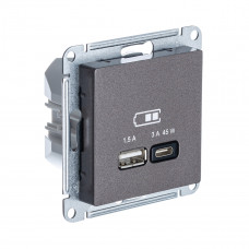SE AtlasDesign Мокко USB Розетка A + тип-C 45W высокоскор.заряд. QC, PD, мех.