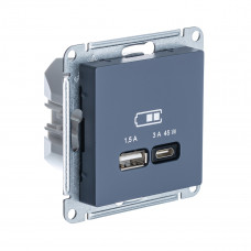 SE AtlasDesign Грифель USB Розетка A + тип-C 45W высокоскор.заряд. QC,PD, мех.
