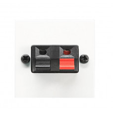 ABB Zenit Альпийский белый Механизм аудиоразъёма для подключения громкоговорителей/динамиков (прищепки), чёрный+красный, 2-модульный