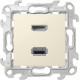 Simon 24 Слоновая кость Коннектор HDMI+USB 2.0