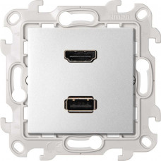Simon 24 Алюминий Розетка HDMI v1.4 + USB 2.0 для передачи данных