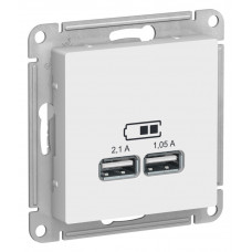 Systeme Electric AtlasDesign Лотос Розетка USB A+A, 5В/2,1 А, 2х5В/1,05 А, механизм