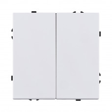 Выключатель кнопочный 2-клавишный 10А/250В, белый глянцевый Kollinger Eclipse EC-025WG