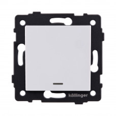 Выключатель 1-клавишный 10А/250В с LED подсветкой, белый Kollinger REA-S-002WH для Aspekt, Eleganz, Reflex
