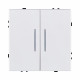 Выключатель 2-клавишный 10А/250В с LED подсветкой, белый глянцевый Kollinger Eclipse EC-010WG