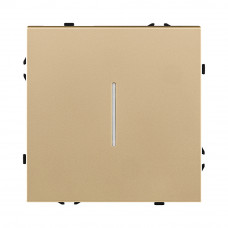 Выключатель кнопочный 1-клавишный 10А/250В с LED подсветкой, золотой Kollinger Eclipse EC-012GD