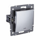 Выключатель 1-клавишный 10А/250В с LED подсветкой, изогнутый, серый Kollinger REA-R-002GY для Aspekt, Eleganz, Reflex
