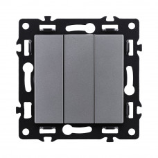 Трехклавишный выключатель 10А/250В Серый Kollinger Asthetik AS-710GY