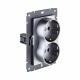 Розетка штепсельная SCHUKO двойная 16A/250 В, серый Kollinger REA-032GY для Aspekt, Eleganz, Reflex