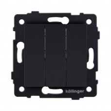 Выключатель 3-клавишный 10А/250В, черный матовый Kollinger REA-S-012BM для Aspekt, Eleganz, Reflex