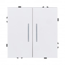 Выключатель 2-клавишный 10А/250В с LED подсветкой, белый матовый Kollinger Eclipse EC-010WH