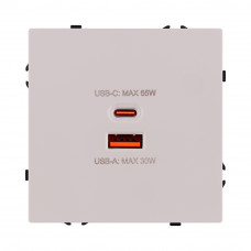 Розетка USB A+C 65W, кашемир матовый Kollinger Eclipse EC-024CM
