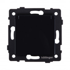 Розетка штепсельная SCHUKO 16A/250 В с крышкой, черный Kollinger REA-006BK для Aspekt, Eleganz, Reflex