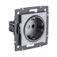 Розетка штепсельная SCHUKO 16A/250 В, серый Kollinger REA-002GY для Aspekt, Eleganz, Reflex