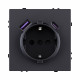 Розетка штепсельная SCHUKO 16A/250 В с USB A+C 20W, черный матовый Kollinger Eclipse EC-016BK