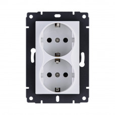 Розетка штепсельная SCHUKO двойная 16A/250 В, белый Kollinger REA-032WH для Aspekt, Eleganz, Reflex