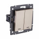 Выключатель кнопочный 2-клавишный 10А/250В с LED подсветкой, золотой Kollinger REA-S-014GD для Aspekt, Eleganz, Reflex