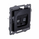 Розетка двойная RJ11 + RJ45 Cat.6, черный Kollinger REA-011BK для Aspekt, Eleganz, Reflex